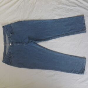 Lee Rider's Light Wash Straight Stretch Denim Blue Jeans 22W P